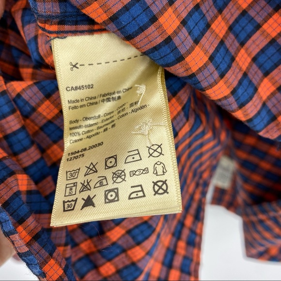 Scotch And Soda Orange Button Down Shirt Large - Picture 5 of 8